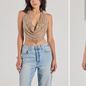 Windsor Tan and Silver Embellished Shoulder Bag